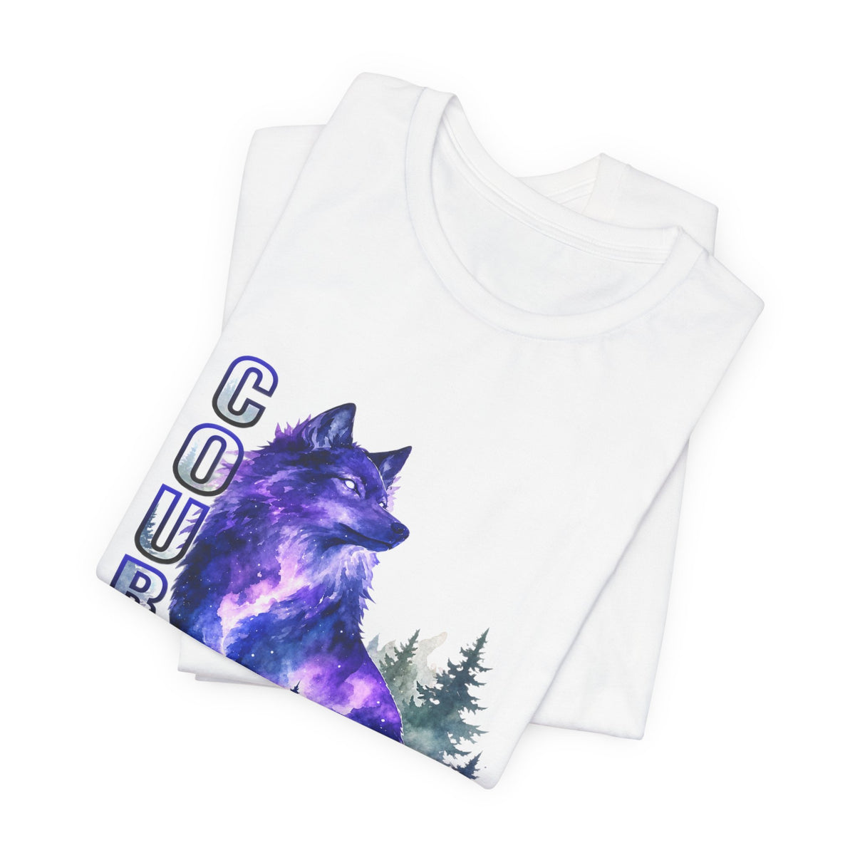 Courage Wolf Watercolor Tee