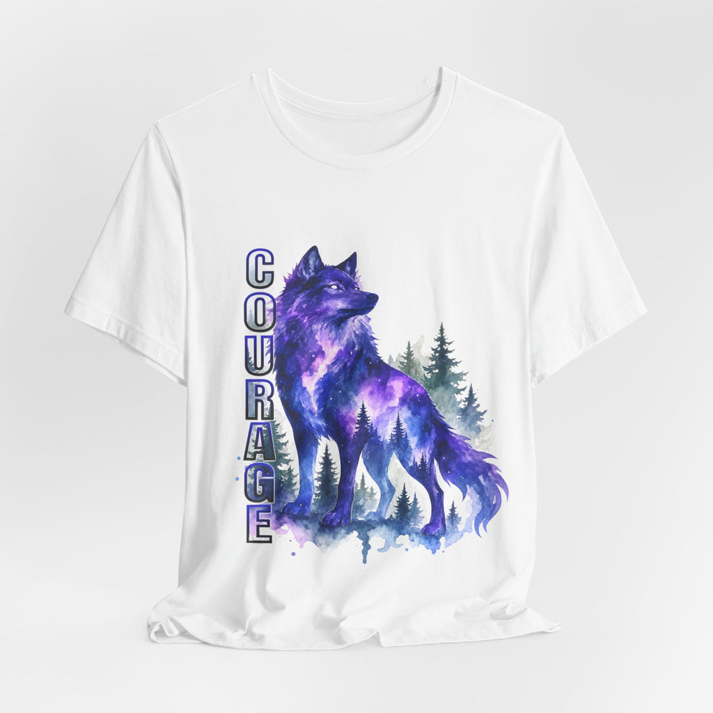 Courage Wolf Watercolor Tee